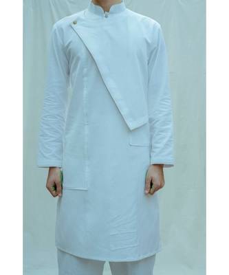 Cotton X Linen White Kurta And Pants 3