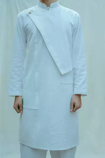 Cotton X Linen White Kurta And Pants