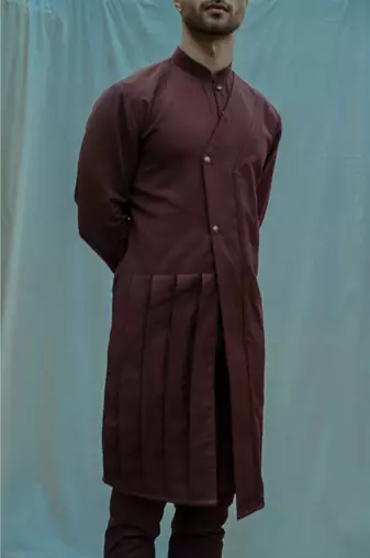Brown Warrior Kurta Set And Pants