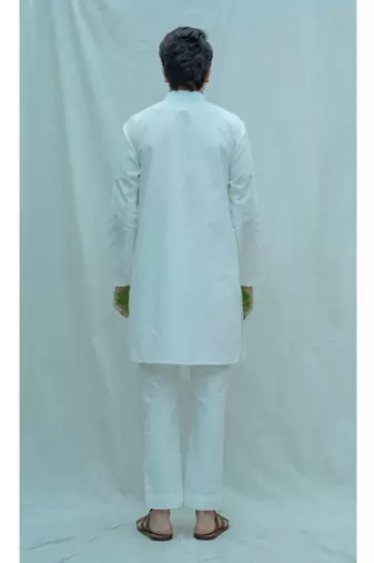 White Angarakha Kurta And Pants