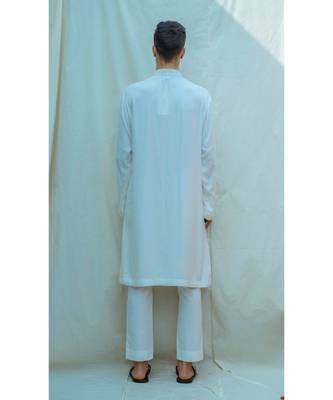 Overlapped Cowl White Kurta Sets 2