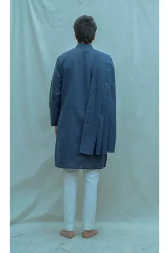 Royal Blue Kurta And White Pants