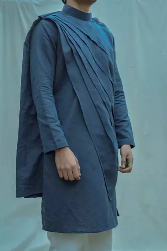 Royal Blue Kurta And White Pants
