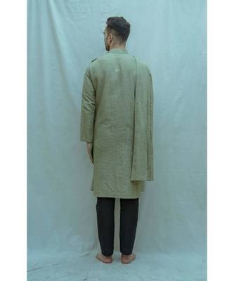 Nature Green Kurta And Black Pants 2
