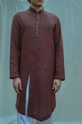 Brown Kurta and Patiala Salwar