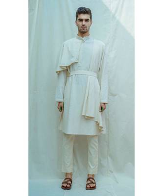 Cotton X Linen Cape Style Kurta Set 1