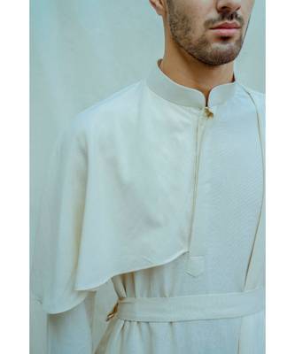 Cotton X Linen Cape Style Kurta Set 2