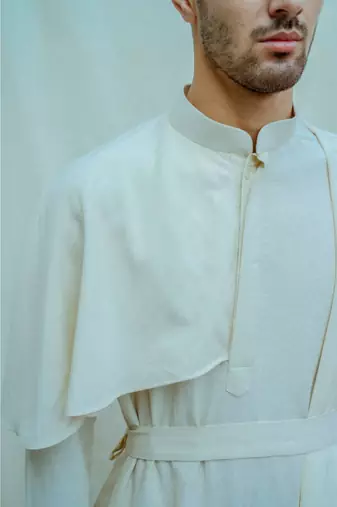 Cotton X Linen Cape Style Kurta Set