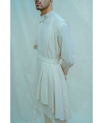 Cotton X Linen Cape Style Kurta Set 3