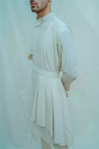 Cotton X Linen Cape Style Kurta Set