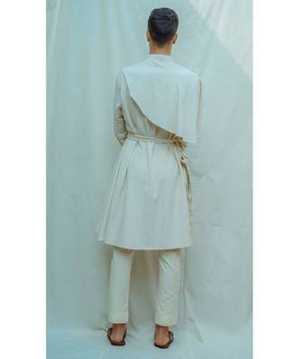 Cotton X Linen Cape Style Kurta Set 4
