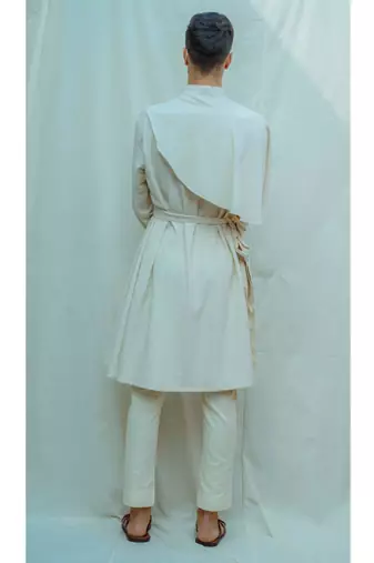 Cotton X Linen Cape Style Kurta Set