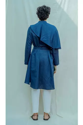 Royal Blue Kurta And White Pants