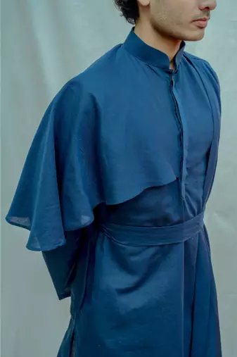 Royal Blue Kurta And White Pants