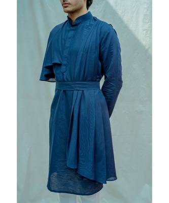 Royal Blue Kurta And White Pants 4