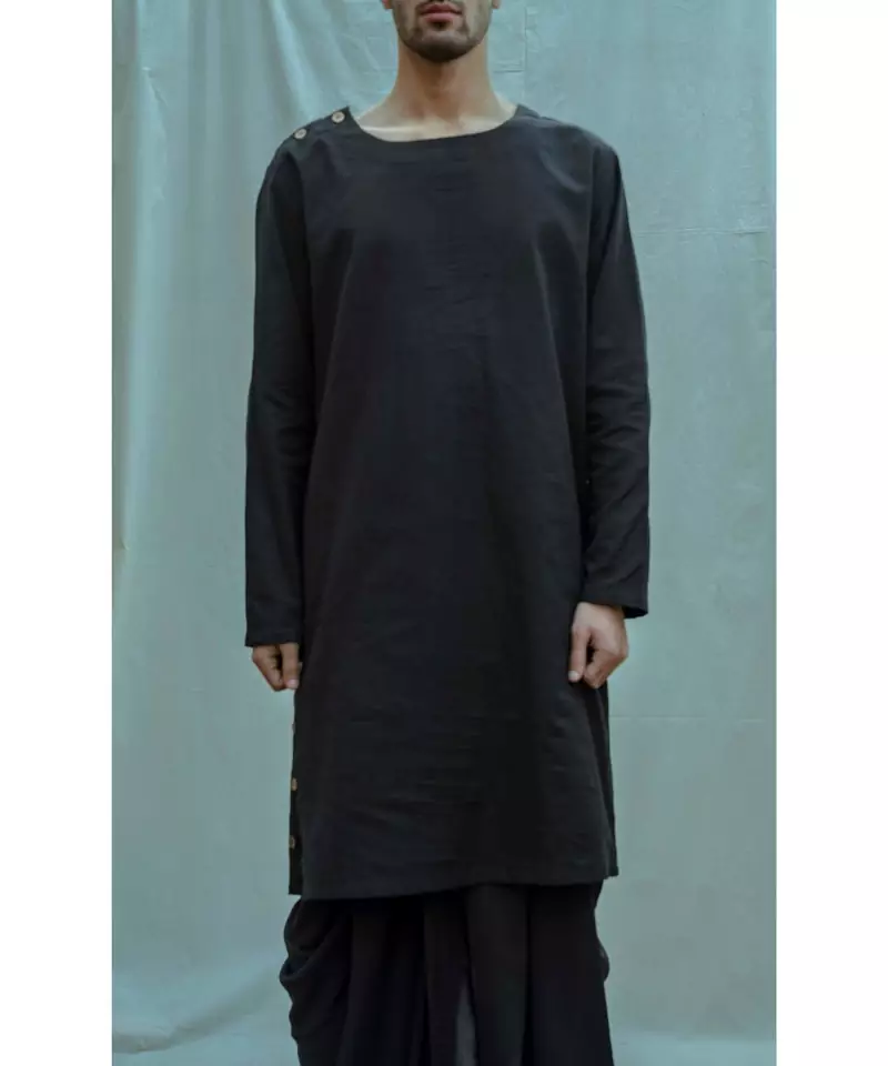 Black Kurta and Black Dhoti