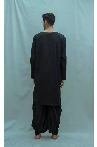 Black Kurta And Black Dhoti