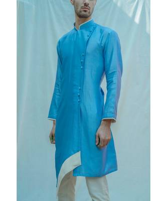 Sea Blue kurta and pants 3