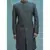 Dark Grey texturd  Achkan with black cowl kurta and Black pants