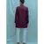 Wine color  Achkan with White kurta and white pants