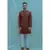 Rust color  Achkan with White kurta and white pants