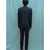 Black Bandgala suit with matching pants and white band collar shirt