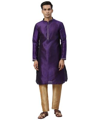 Burgandy Silk  men kurta 1