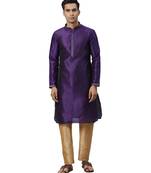 Burgandy Silk  men kurta