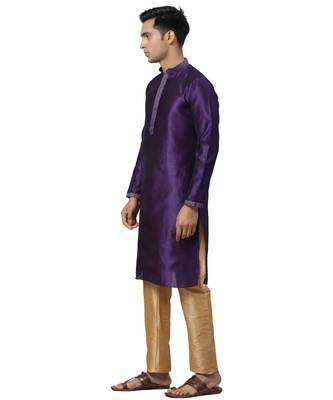 Burgandy Silk  men kurta 3