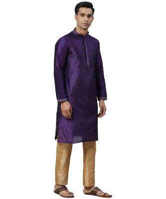 Burgandy Silk  men kurta 4