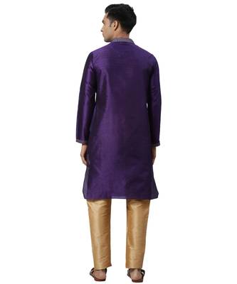 Burgandy Silk  men kurta 5
