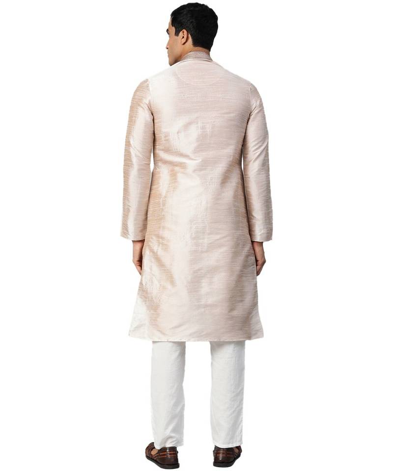 Beige Cotton  men kurta