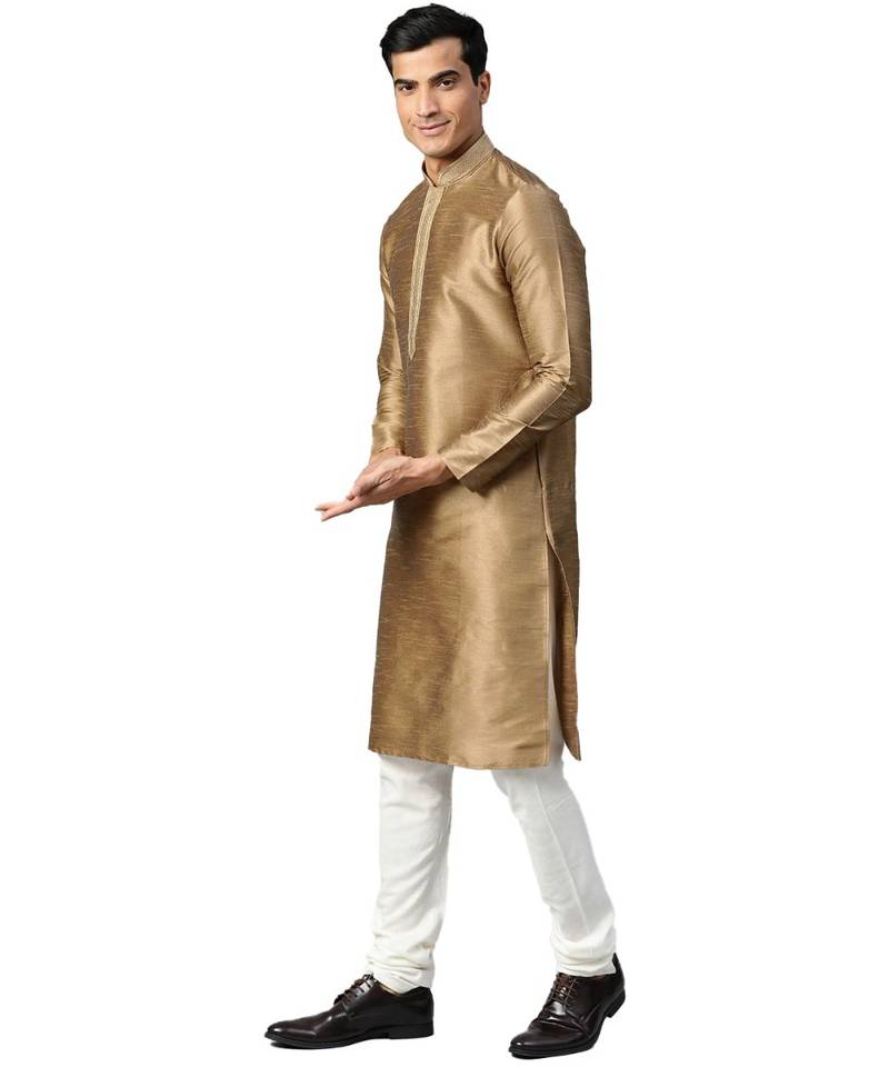 Brown Silk  men kurta