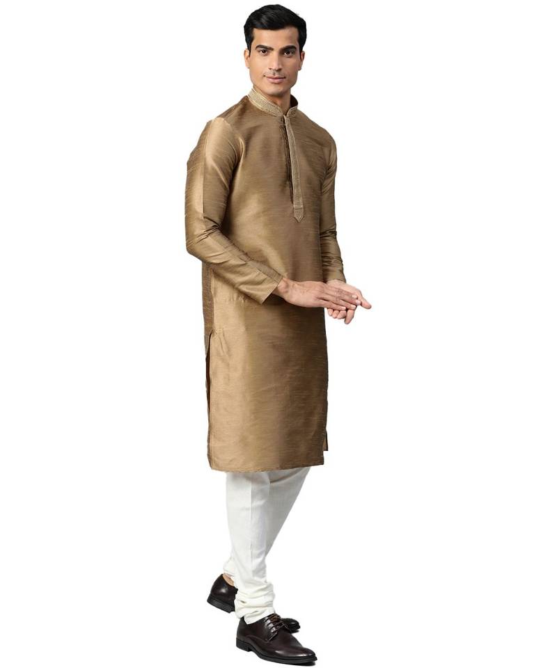 Brown Silk  men kurta