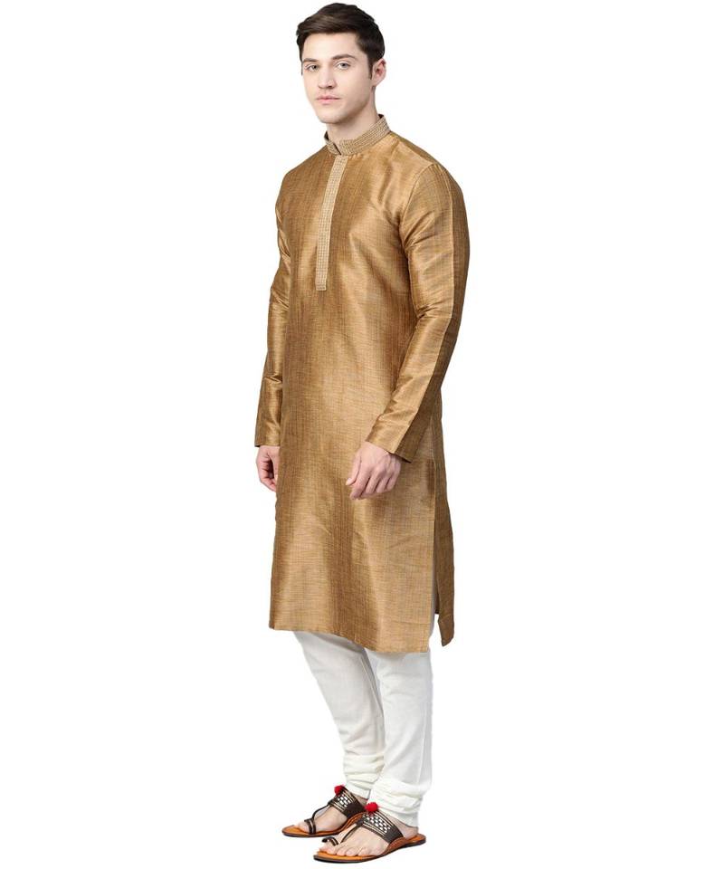 Brown Silk  men kurta