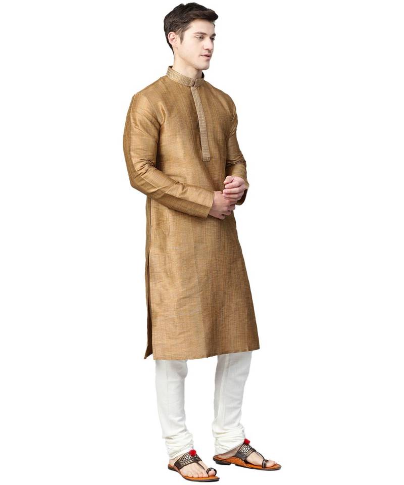Brown Silk  men kurta