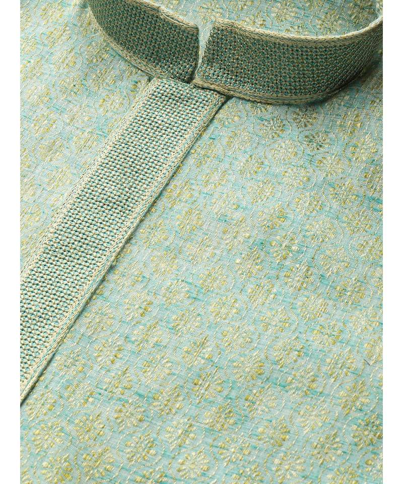 Green Silk  men kurta