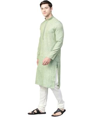 Green Silk  men kurta 3