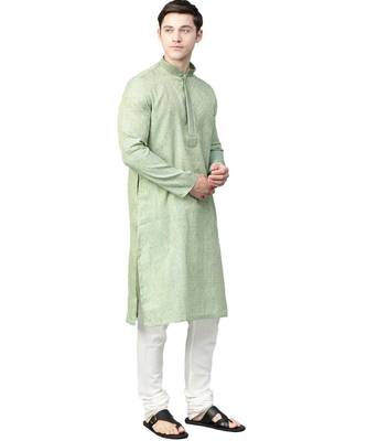 Green Silk  men kurta 4