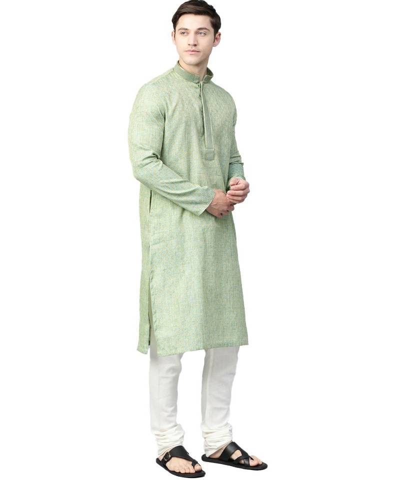 Green Silk  men kurta