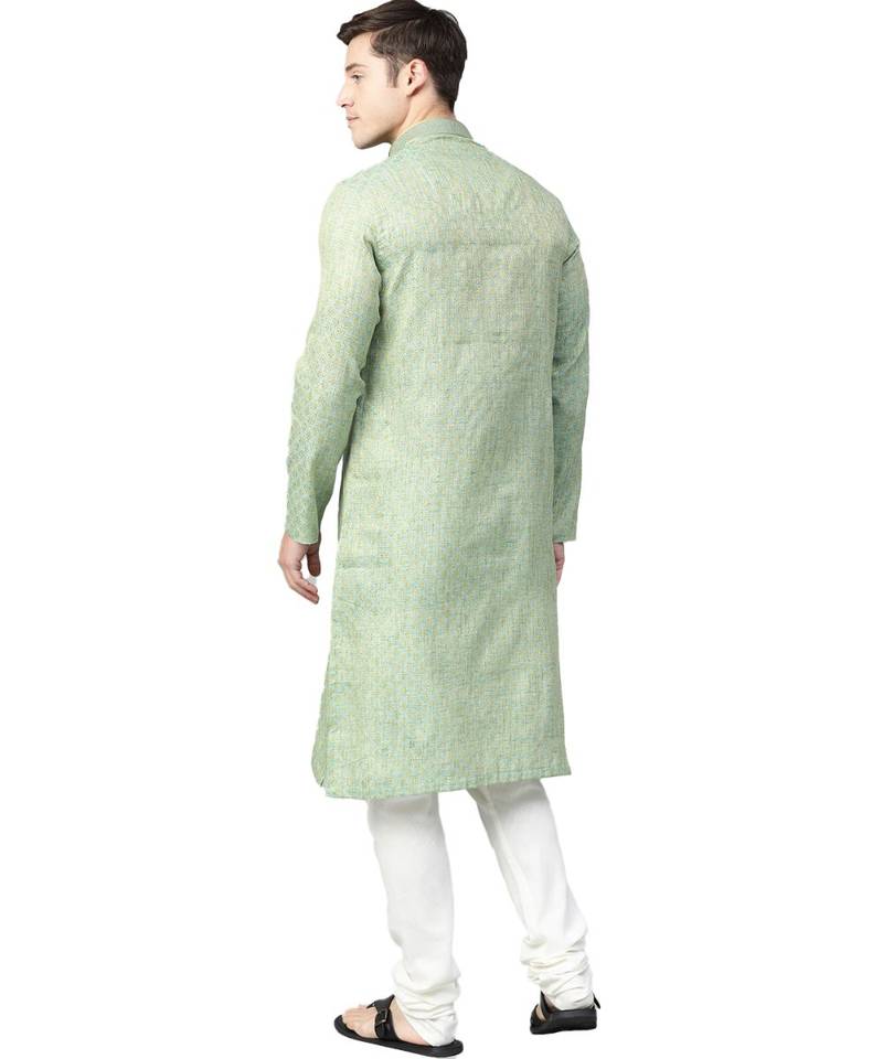 Green Silk  men kurta