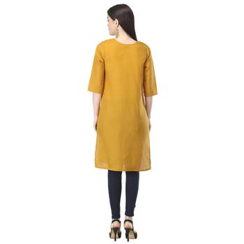 Mustard printed cotton kurtas-and-kurtis 2