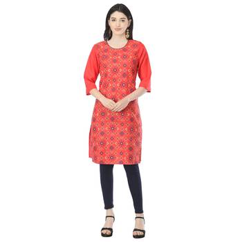Red printed cotton kurtas-and-kurtis 1