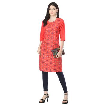 Red printed cotton kurtas-and-kurtis 5