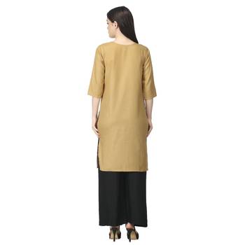 Beige printed cotton kurtas-and-kurtis 2