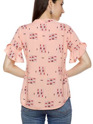 Pink printed cotton party-tops 2