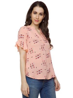Pink printed cotton party-tops 3
