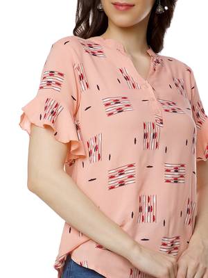 Pink printed cotton party-tops 5