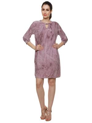 Purple woven polyester short-dresses 1