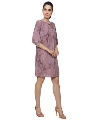 Purple woven polyester short-dresses 3